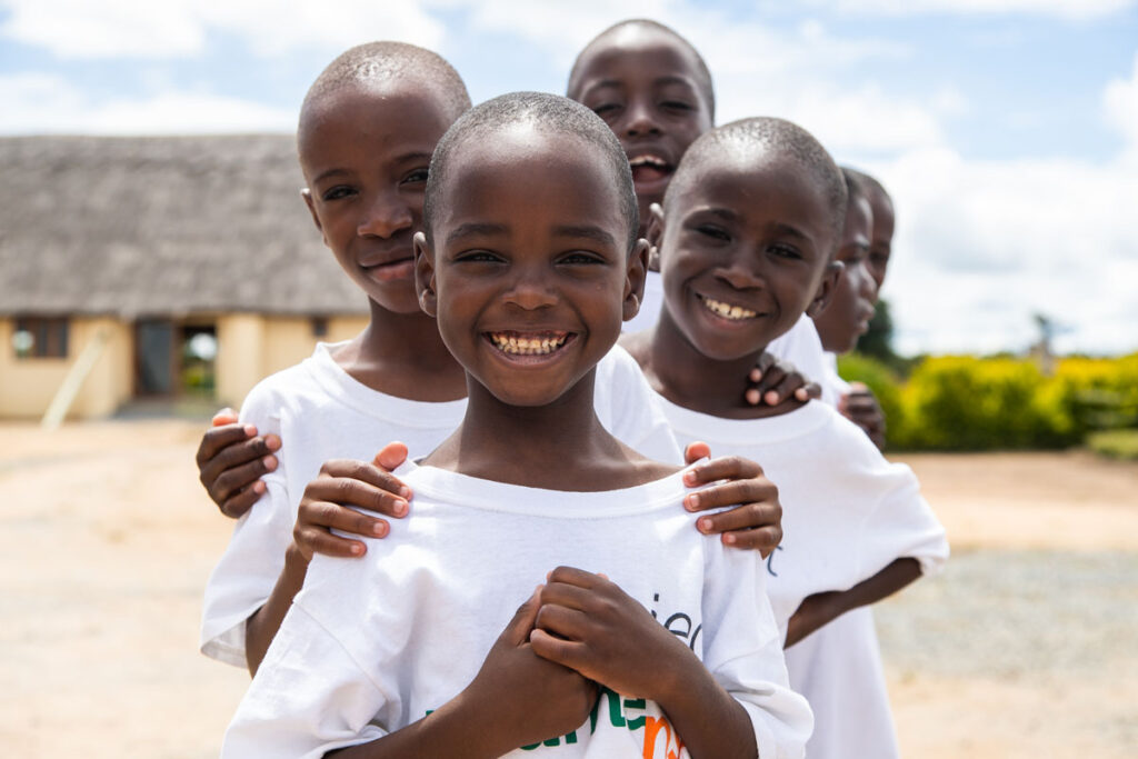 Happy young children in the Village of Hope in Zambia, Africa.