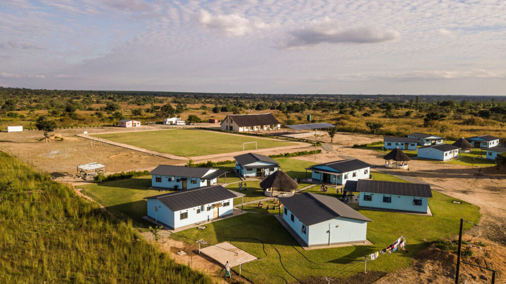 Drone shot of the Village of Hope in Zambia, Africa.