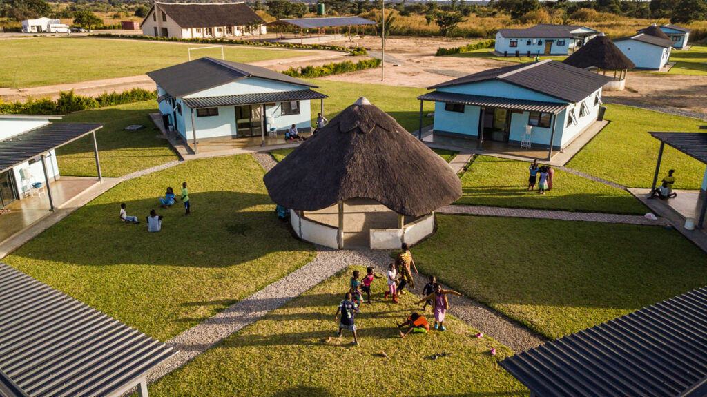 Drone shot of the Village of Hope in Zambia, Africa.