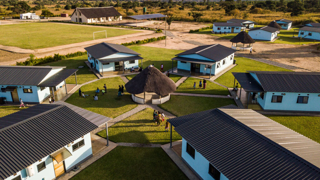 Drone shot of the Village of Hope in Zambia, Africa.