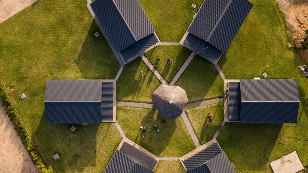 Drone shot of the Village of Hope in Zambia, Africa.