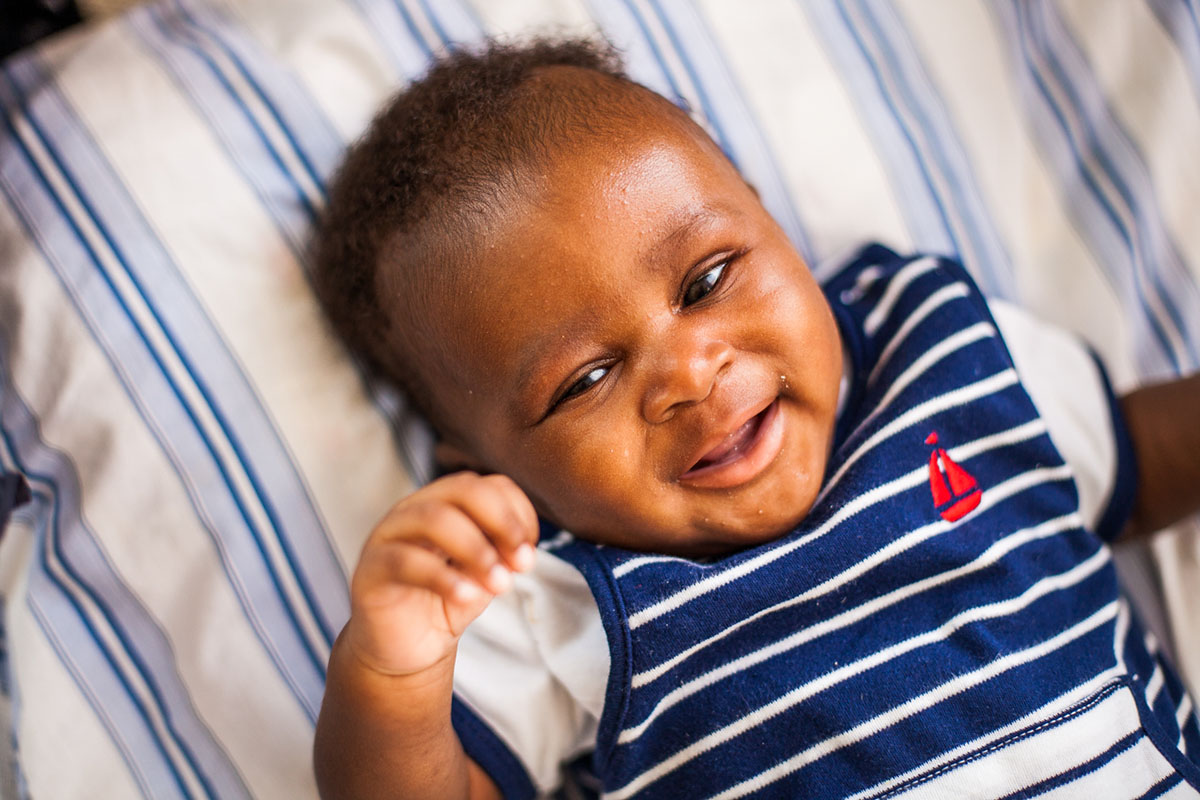 A happy and cared-for African baby.